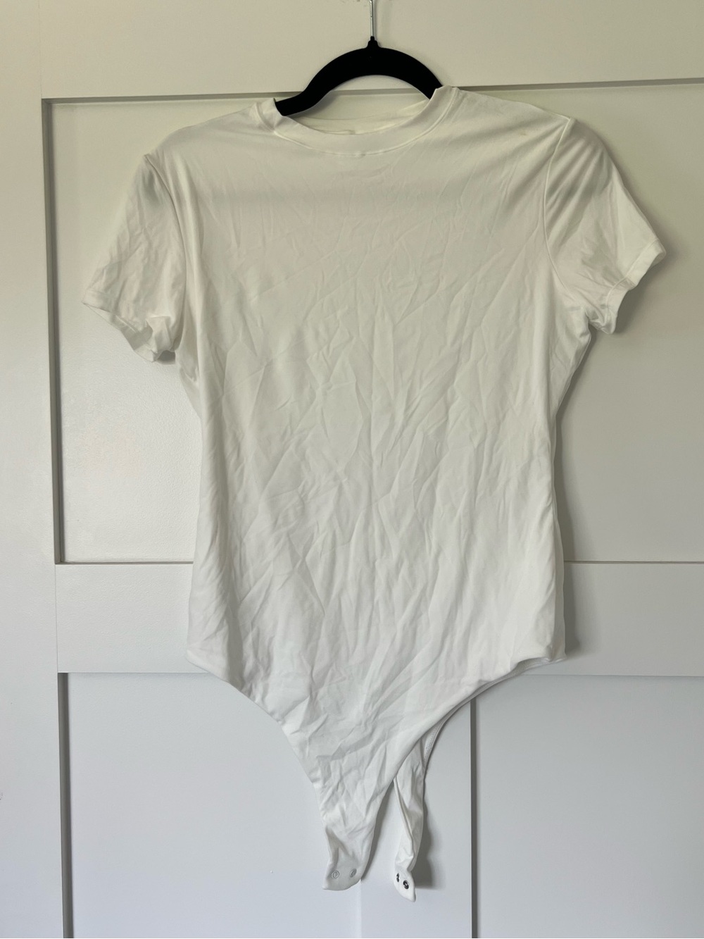 Women’s White Pumiey Short Sleeve Bodysuit